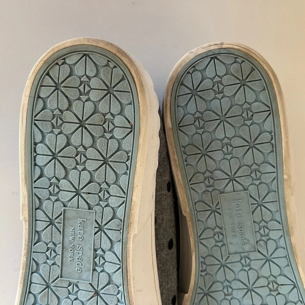 Kate Spade Vale Velvet Polka Dot Sneakers in Grey/Black, size 11.5